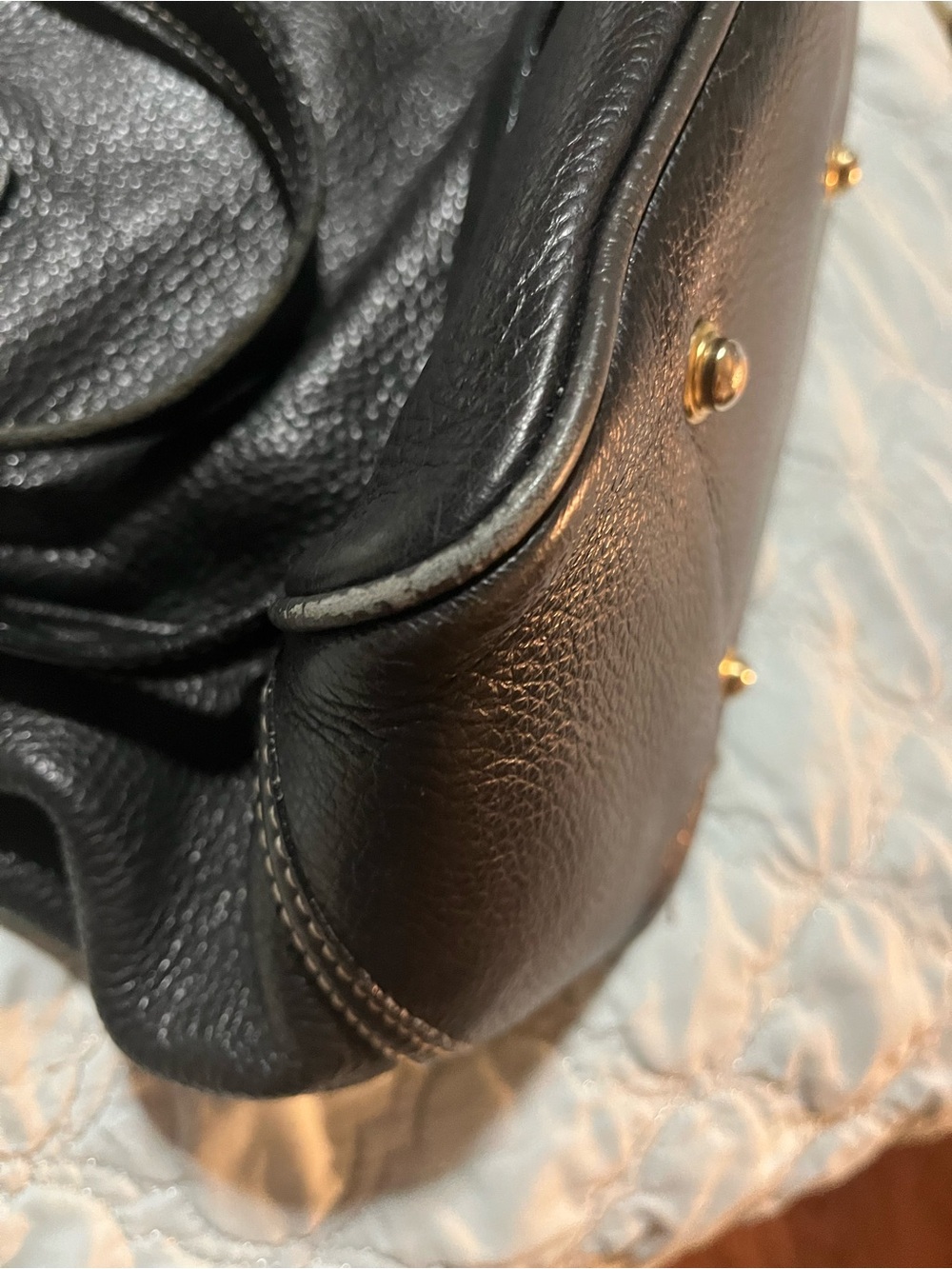 Dooney & Bourke Black Pebbled Leather Double-Handle Shoulder Bag - Picture 10 of 11
